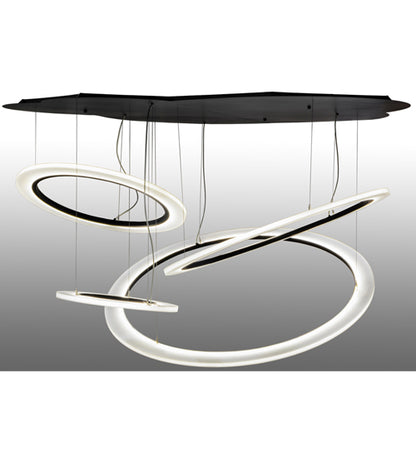 84" Wide Anillo Tilt 4 Ring LED Cascading Pendant by Meyda Lighting