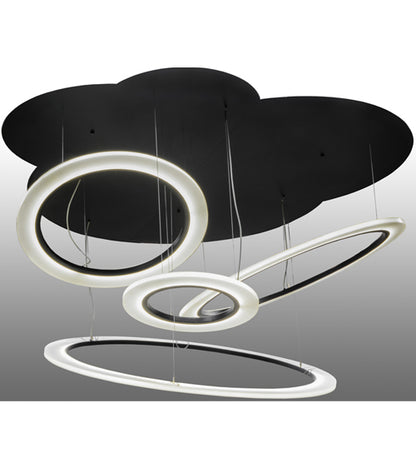 84" Wide Anillo Tilt 4 Ring LED Cascading Pendant by Meyda Lighting