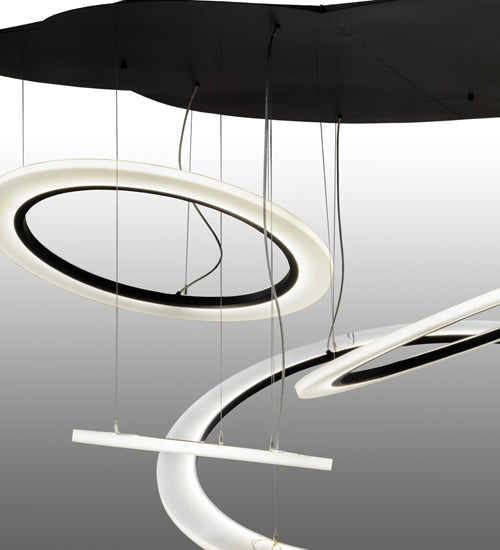 84" Wide Anillo Tilt 4 Ring LED Cascading Pendant by Meyda Lighting