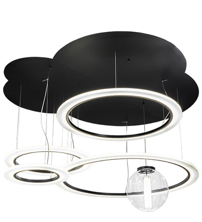84" Wide Anillo Uno Bola 4 Ring LED Cascading Pendant by Meyda Lighting