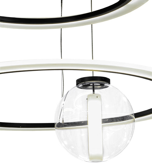 84" Wide Anillo Uno Bola 4 Ring LED Cascading Pendant by Meyda Lighting