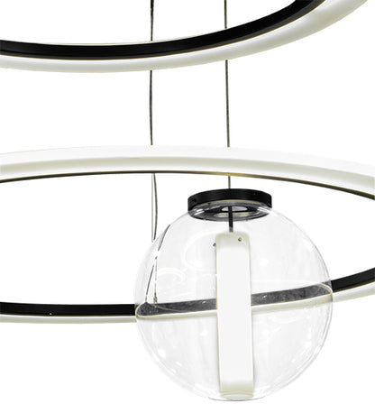 84" Wide Anillo Uno Bola 4 Ring LED Cascading Pendant by Meyda Lighting