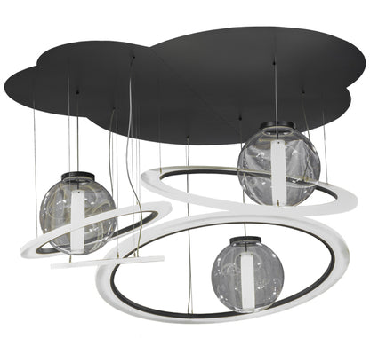 84" Wide Anillo Bola 4 Ring LED Cascading Pendant by Meyda Lighting