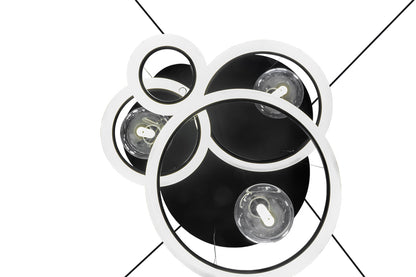 84" Wide Anillo Bola 4 Ring LED Cascading Pendant by Meyda Lighting