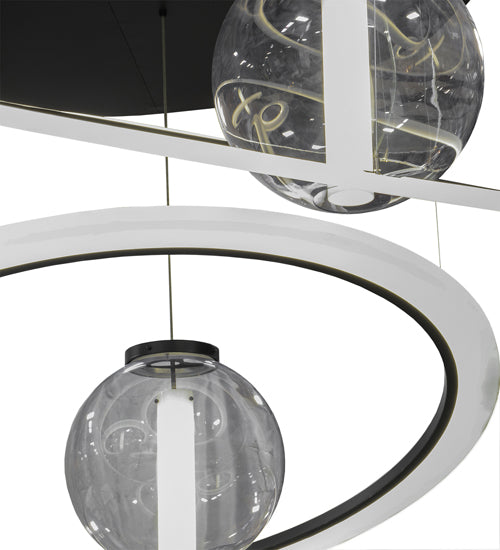 84" Wide Anillo Bola 4 Ring LED Cascading Pendant by Meyda Lighting