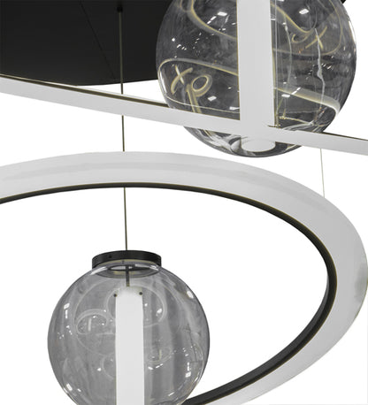 84" Wide Anillo Bola 4 Ring LED Cascading Pendant by Meyda Lighting