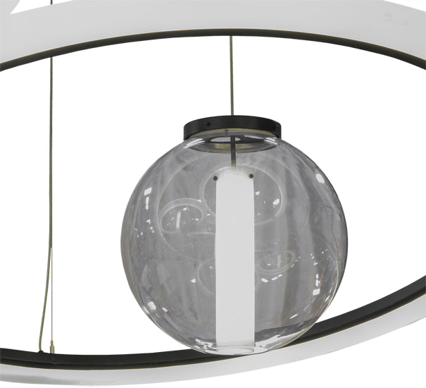 84" Wide Anillo Bola 4 Ring LED Cascading Pendant by Meyda Lighting