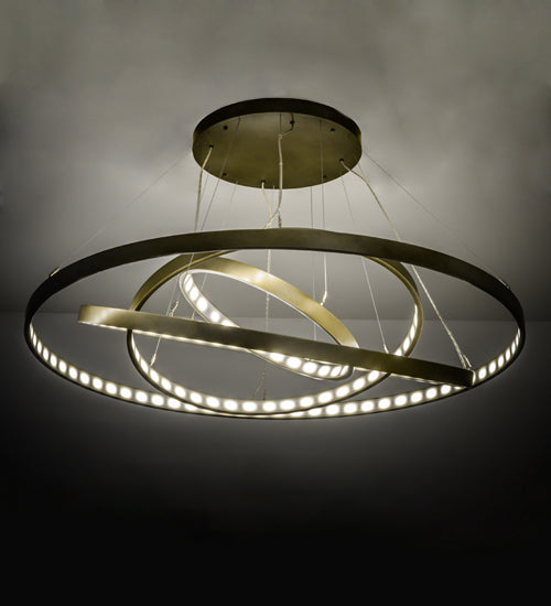60" Wide Anillo 4 Ring Cascading Chandelier by Meyda Lighting