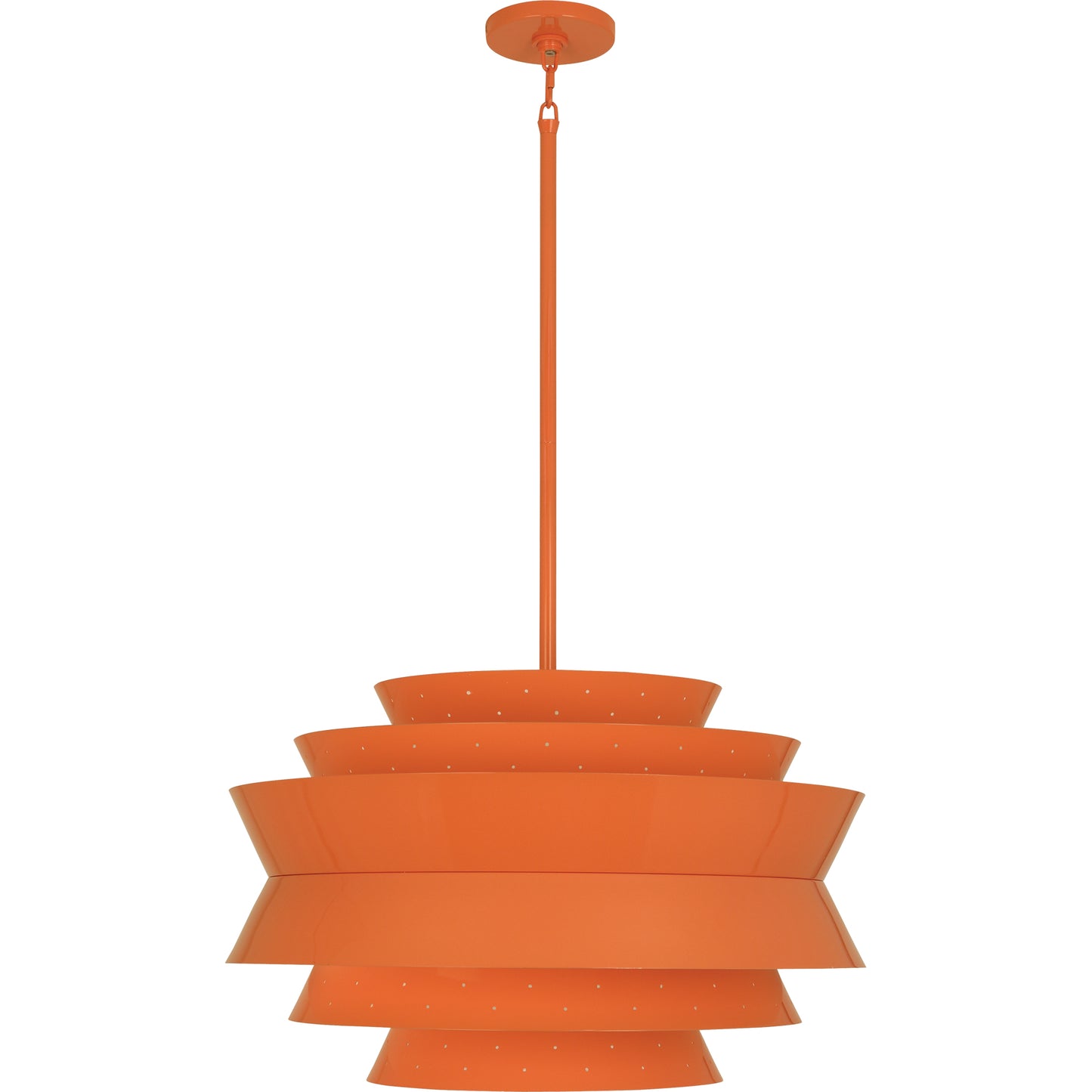 Pierce Large Pendant – Pumpkin Gloss with Perforated Metal Shade