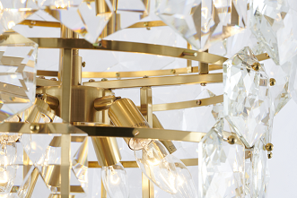 Seven-Tier Brass Frame Chandelier