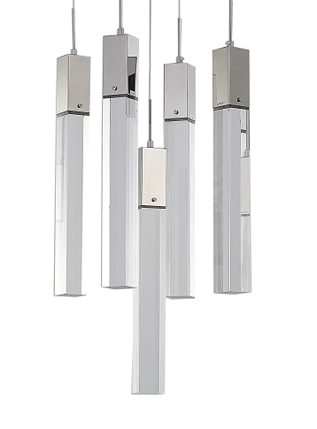 Flushed Chrome Frame Chandelier