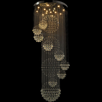 Stainless Steel & Crystal Flush Mount Fixture