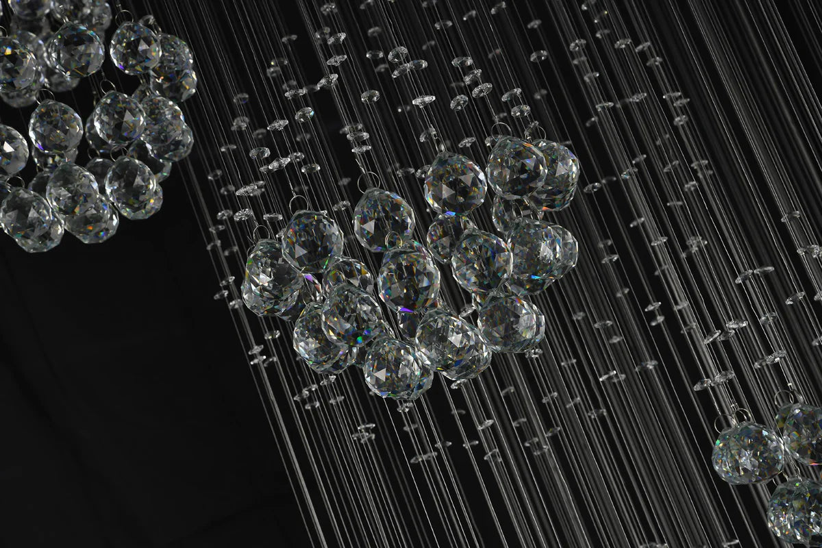 Stainless Steel & Crystal Flush Mount Fixture