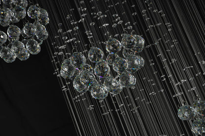 Stainless Steel & Crystal Flush Mount Fixture