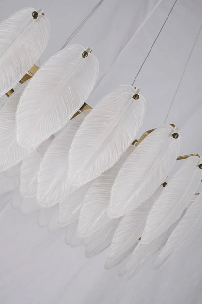 Exquisite Brass Chandelier with Frosted Glass Leaves
