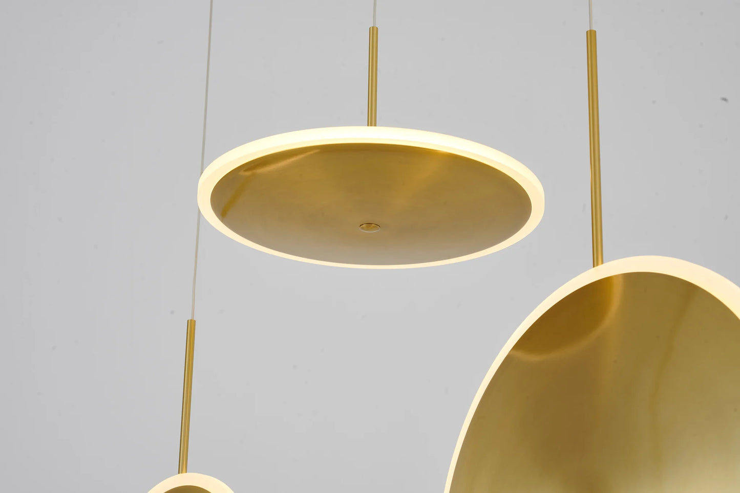Gold Frame LED Saucer Chandelier