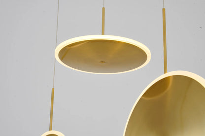 Gold Frame LED Saucer Chandelier