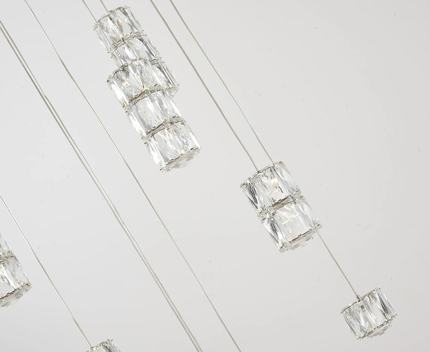 Chrome Flush Mount Crystal LED Chandelier