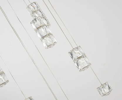 Chrome Flush Mount Crystal LED Chandelier