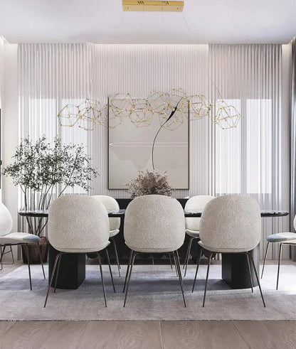 Gold LED Star Net Chandelier with Gold Hardware