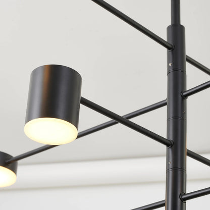 Three-Tier Black Metal LED Chandelier