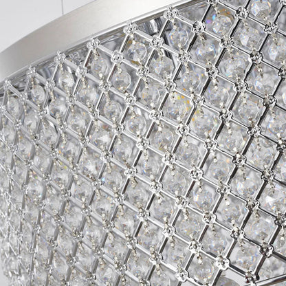 Chrome Chandelier with Crystal Beaded Shade