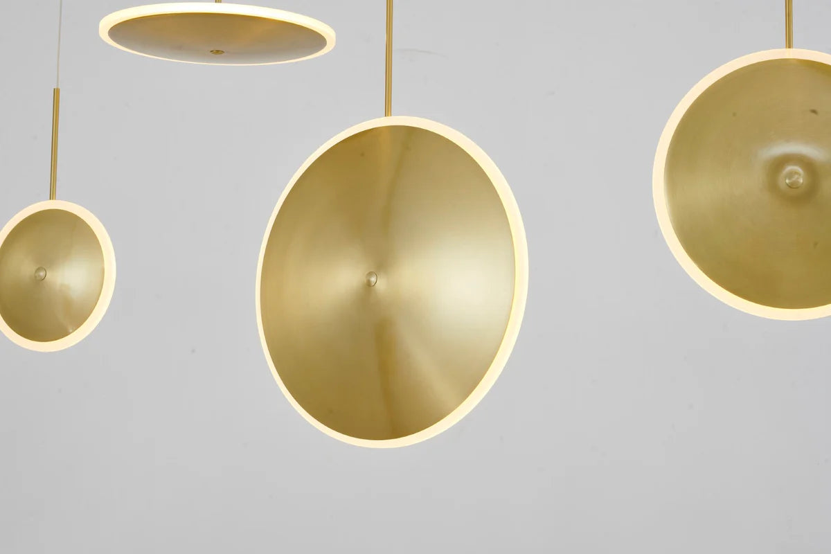 Gold Frame LED Saucer Chandelier