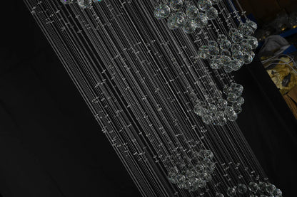 Stainless Steel & Crystal Flush Mount Fixture