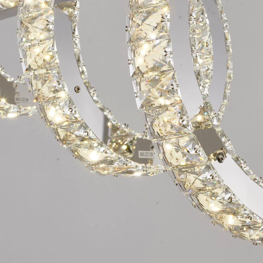 Five-Ring Chrome Crystal LED Chandelier