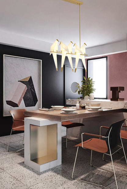 White Bird LED Chandelier