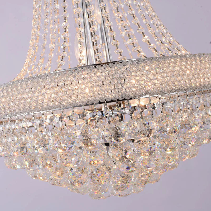 Elegant Chrome Chandelier with Crystal Accents