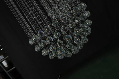 Stainless Steel & Crystal Flush Mount Fixture