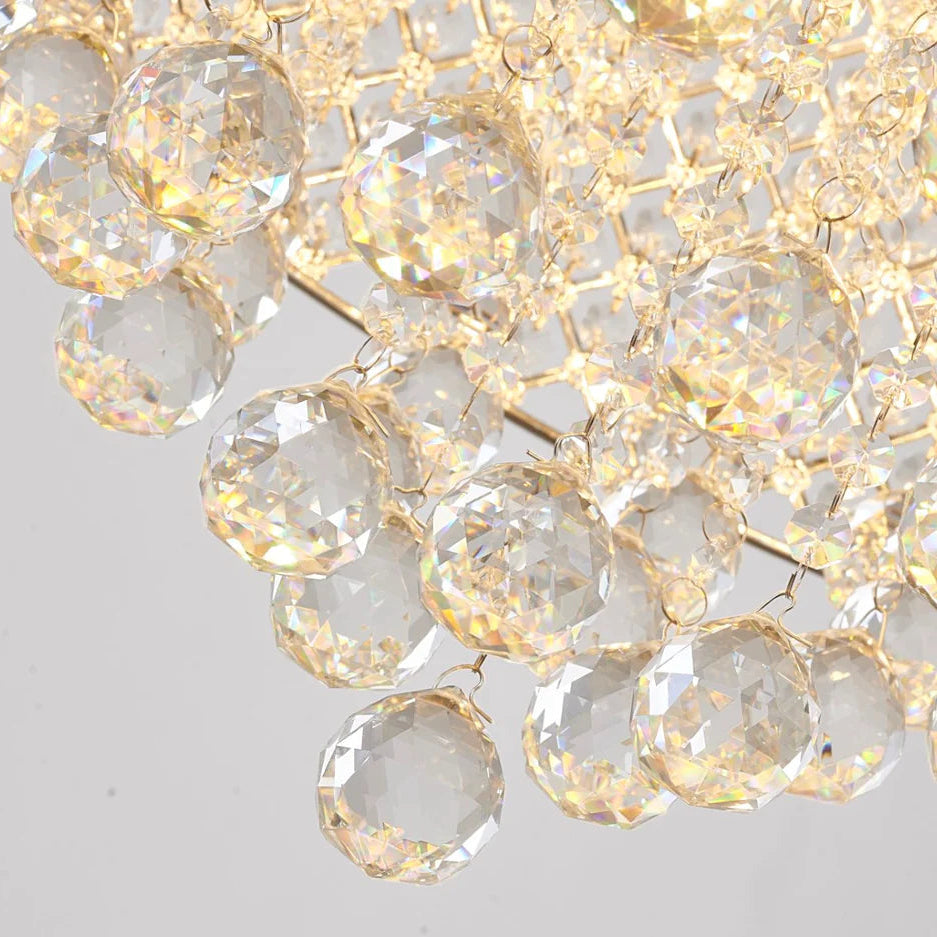 Chrome Chandelier with Crystal Beaded Shade