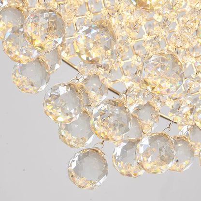 Chrome Chandelier with Crystal Beaded Shade