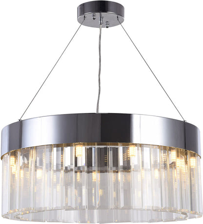 Round Chandelier With Clear Crystal Hanging Drops