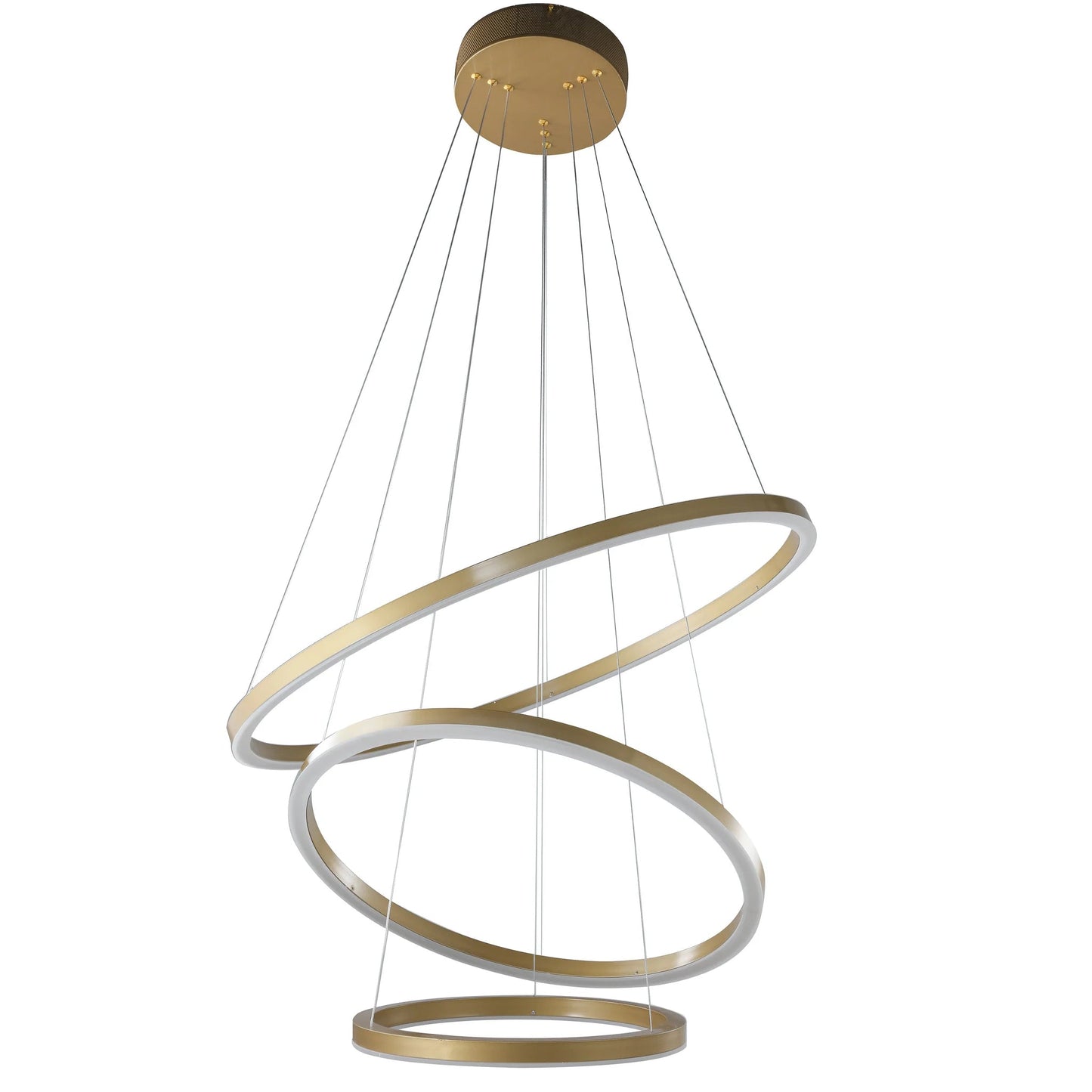 Three Ring Gold LED Chandelier