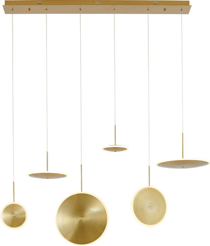Gold Frame LED Saucer Chandelier