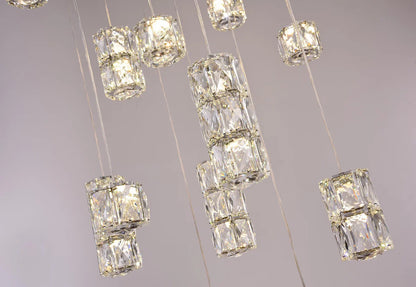 Chrome Flush Mount Crystal LED Chandelier