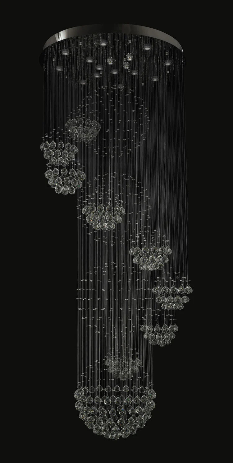 Stainless Steel & Crystal Flush Mount Fixture