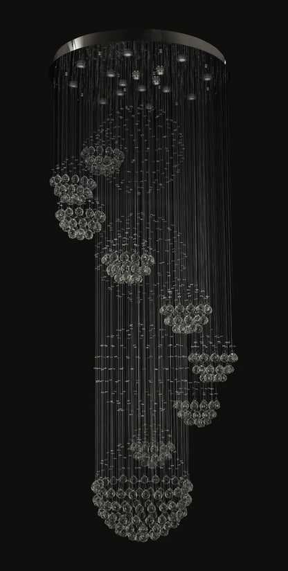 Stainless Steel & Crystal Flush Mount Fixture