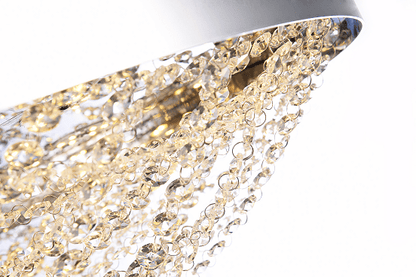 Chrome Crystal Basket Chandelier - Close view