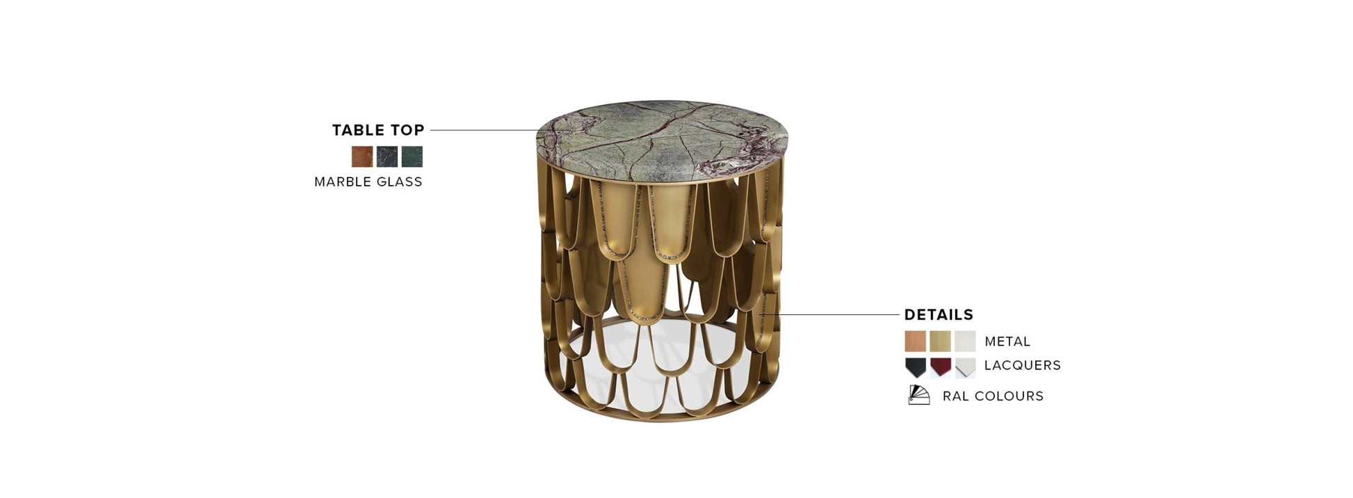 Koi II Side Table - Wiggins ChandelierBrabbuWiggins ChandelierSide Table