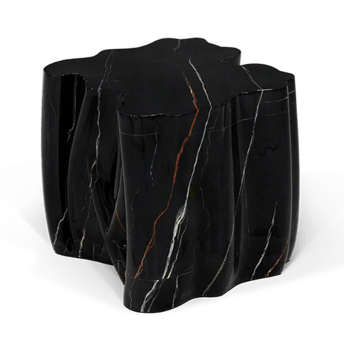 Monochrome Faux Marble Side Table - Wiggins ChandelierBoca do LoboWiggins ChandelierSide Table
